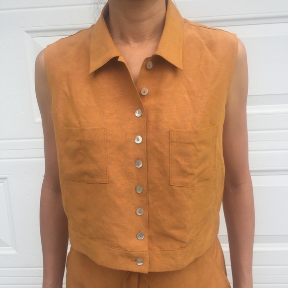 NWT Silk/Linen Sleeveless Top w/ Wide Leg Pant Set - Picture 3 of 6